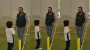 Saif Ali Khan Educates Son Taimur About Family&rsquo;s Cricketing History As He Learns Cricket at International Cricket Masters Academy in UK (Watch Video)
