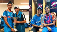 Arshdeep Singh Shares Pictures of Carrying U19 World Cup and 2024 T20 World Cup Trophies With Rahul Dravid, Writes ‘Thank You for Everything Coach Saab’ (See Post)