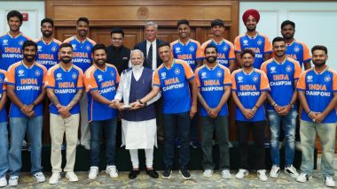 PM Narendra Modi Refrains from Touching T20 World Cup 2024 Trophy During Interaction With Team India Players, Here's Why!