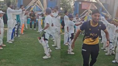 Arshdeep Singh Receives Guard of Honour From Young Cricketers On Return to Jaswant Rai Academy in Chandigarh For Winning T20 World Cup 2024 With Team India, Video Goes Viral