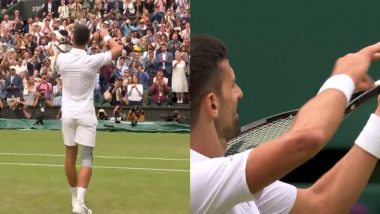 Novak Djokovic Performs Violin Celebration Post Defeating Lorenzo Musetti in the Wimbledon 2024 Semi-Final, Video Goes Viral