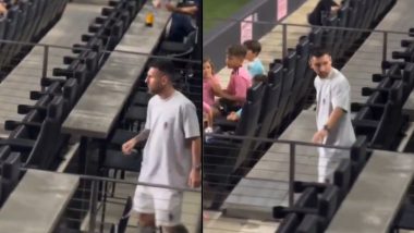 Lionel Messi Spotted Watching Inter Miami vs Toronto FC MLS 2024 Match at Chase Stadium, Video Goes Viral