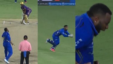 Kieron Pollard Performs Wild Celebration After Dismissing Andre Russell During Los Angeles Knight Riders vs MI New York MLC 2024 Match (Watch Video)