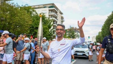 Paris Olympics 2024: Abhinav Bindra Carries Olympic Flame As He Joins Torch Relay Event Ahead of Opening Ceremony, Says ‘Was an Honour Beyond Words’ (See Pics)