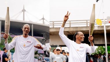 Paris Olympics 2024: American Rapper Snoop Dogg Carries Olympic Flame in Torch Relay Event Ahead of Opening Ceremony