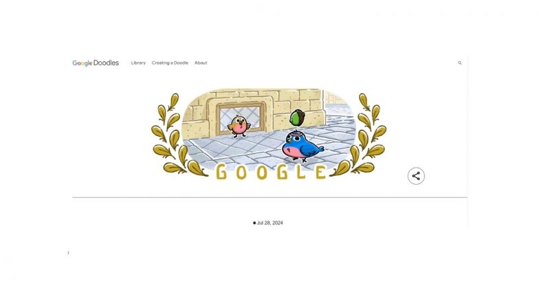 Football Olympics Google Doodle: Football in Center Once Again As Paris Olympic Games 2024 Enter Day 2