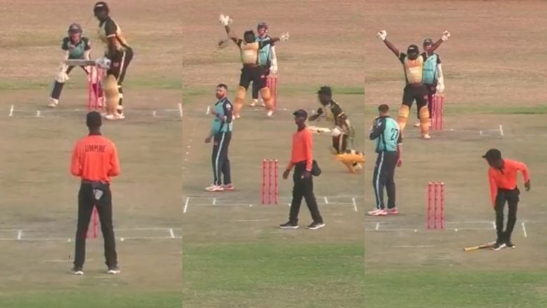 Bat Hits Umpire As Batsman Unintentionally Throws It In Celebration After Scoring Winning Runs During Zimbabwe's National Premier League Cricket Match, Video Goes Viral