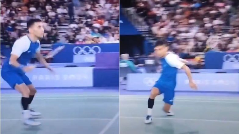 Lakshya Sen Plays Quick 'No-Look' Back Hand Return Against Jonatan Christie During Men's Singles Badminton Match at Paris Olympics 2024 (Watch Video)