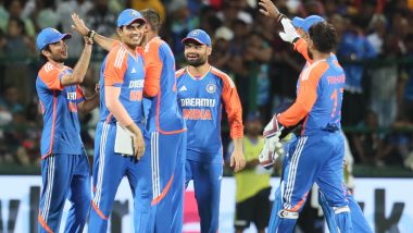 India Beat Sri Lanka by 43 Runs in 1st T20I 2024; Suryakumar Yadav’s Fifty, Riyan Parag’s Three-Wicket Haul Help Men in Blue Take 1–0 Series Lead
