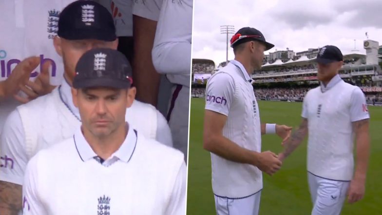 James Anderson Leads England Team to Lord's Cricket Ground in His Final Test Match At Start of ENG vs WI 1st Test 2024 (Watch Video)