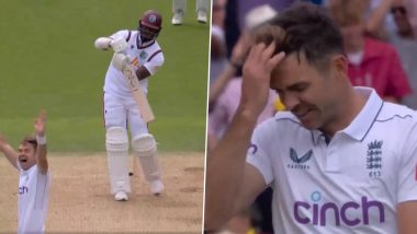 James Anderson Scalps His 701st Wicket In His Last Test Match Ahead of Retirement As He Dismisses Jayden Seales During ENG vs WI 1st Test 2024 (Watch Video)