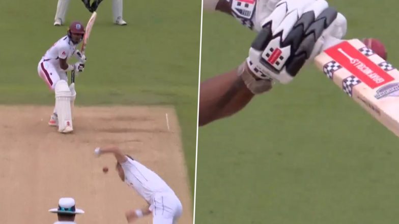 James Anderson Scalps His 703rd Wicket in Test Cricket As He Dismisses Alick Athanaze Caught Behind During ENG vs WI 1st Test 2024 (Watch Video)