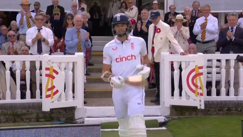 James Anderson Receives Standing Ovation In His Farewell Test Match As He Comes Out to Bat During ENG vs WI 1st Test 2024, Video Goes Viral