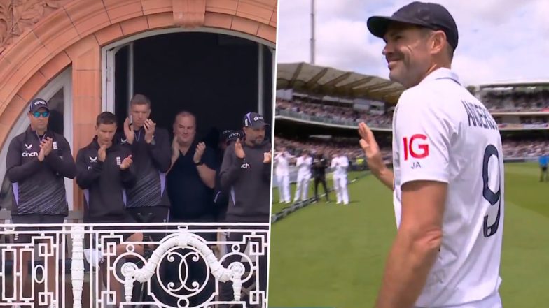 James Anderson Retires: England Legend Receives Standing Ovation From Crowd As He Bids Farewell To International Cricket (Watch Video)