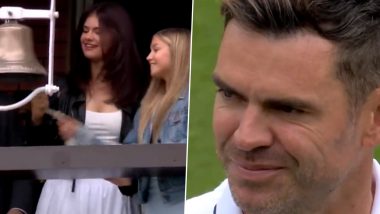 James Anderson's Daughters Ring the Lord's Cricket Ground Bell in His Final Test Match At Start of ENG vs WI 1st Test 2024 (Watch Video)