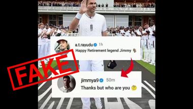 Fact Check: Did James Anderson Reply ‘Thanks But Who Are You?’ to Ambati Rayudu’s Comment on His Retirement? Here’s the Truth