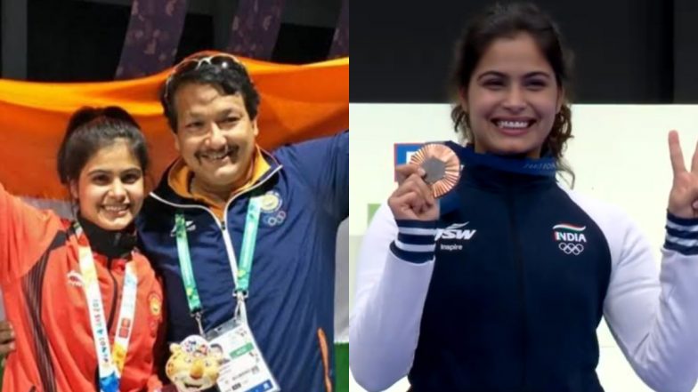 Manu Bhaker’s Coach Jaspal Rana Breaks Down in Tears After She Wins Historic Bronze Medal in Women’s 10m Air Pistol Event at Paris Olympics (Watch Video)