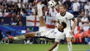 Jude Bellingham Goal Video: Watch England Star Midfielder Score Last Minute Overhead Kick To Equalise Against Slovakia in UEFA Euro 2024 Round of 16 Match