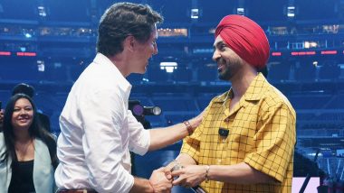 Canadian PM Justin Trudeau Meets Diljit Dosanjh Ahead of Toronto Concert at Rogers Centre To Wish Him ‘Good Luck’ (View Pic)