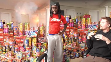 Is Kai Cenat’s House on Fire? Twitch Streamer’s Collab With MrBeast Led to Massive Firework Explosion, but Is It Real? Netizens Claim Viral Video As ‘Fake’