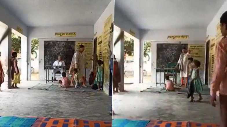 Lucknow: Woman Teacher Chases ‘Shiksha Mitra’ With Shoe After He Protests Beating of Student at School in Kakori, Viral Video Surfaces