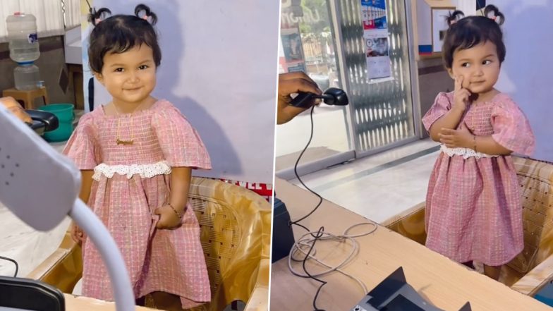 Viral Video of Girl on Social Media While Getting Her Aadhaar Card Photo Clicked Is Too Cute for Words, Watch Little Girl's Adorable 'Photoshoot'