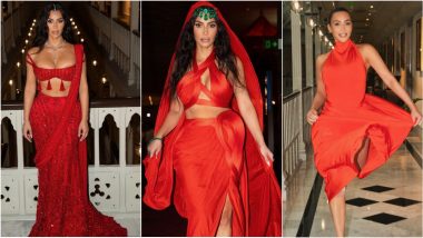 Kim Kardashian Roaring Fashion in Red! 5 Times When American Socialite Flaunted Her Grace in the Striking Hue, One Stylish Outfit at a Time (View Pics)