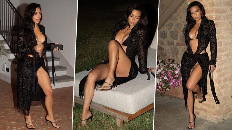 Kim Kardashian Sets Screens on Fire in Hot New Look, Makes Sensational Style Statement in Racy Black Bikini (View Pictures)