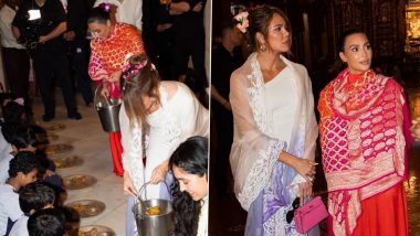 Kim Kardashian and Khloé Kardashian Serve Meals to Underprivileged Kids at Mumbai’s ISKCON Temple During Anant Ambani-Radhika Merchant’s Wedding Visit (View Pics)