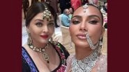 Kim Kardashian&rsquo;s Selfie With &lsquo;Queen&rsquo; Aishwarya Rai Bachchan at Anant Ambani-Radhika Merchant&rsquo;s Wedding Takes the Internet by Storm (View Pic)