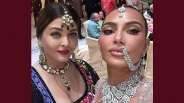 Kim Kardashian’s Selfie With ‘Queen’ Aishwarya Rai Bachchan at Anant Ambani-Radhika Merchant’s Wedding Takes the Internet by Storm (View Pic)