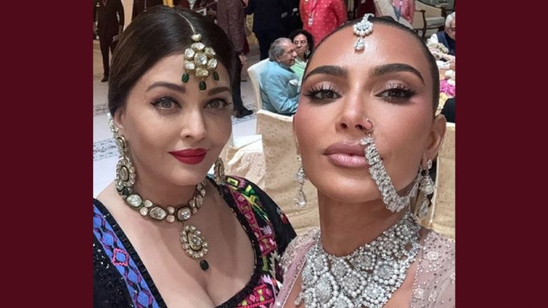 Kim Kardashian’s Stunning Selfie With Aishwarya Rai Bachchan From Anant Ambani and Radhika Merchant’s ‘Shubh Aashirwad’ Ceremony Is Unmissable (View Pic)