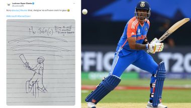 Lucknow Super Giants Posts Drawing of Suryakumar Yadav After Latter’s Appointment As India’s T20I Captain for Sri Lanka Series, Writes ‘Designer Ka Software Crash Ho Gaya’ Amid Microsoft’s Global Outage