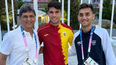 Lakshya Sen and Prakash Padukone Meet Carlos Alcaraz at Paris Olympics 2024 Games Village, Pic Goes Viral