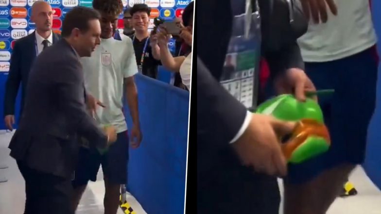 Lamine Yamal Spotted Carrying a ‘Ninja Turtle’ Mask Before His Post-Match Interview After Spain Beat France To Teach UEFA Euro 2024 Final, Video Goes Viral