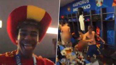 Lamine Yamal Accidentally Shows His Naked Teammates on Instagram Live During Spain’s Dressing Room Celebrations After Winning UEFA Euro 2024, Video Goes Viral