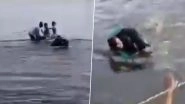 Hyderabad: Man Attempts Suicide by Driving Car With 3 Children Into Imamguda Lake, Alert Locals Rescue All
