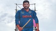 MS Dhoni Fans in Vijaywada Reveal 100-Feet Cutout of Former India Captain Ahead of His 43rd Birthday