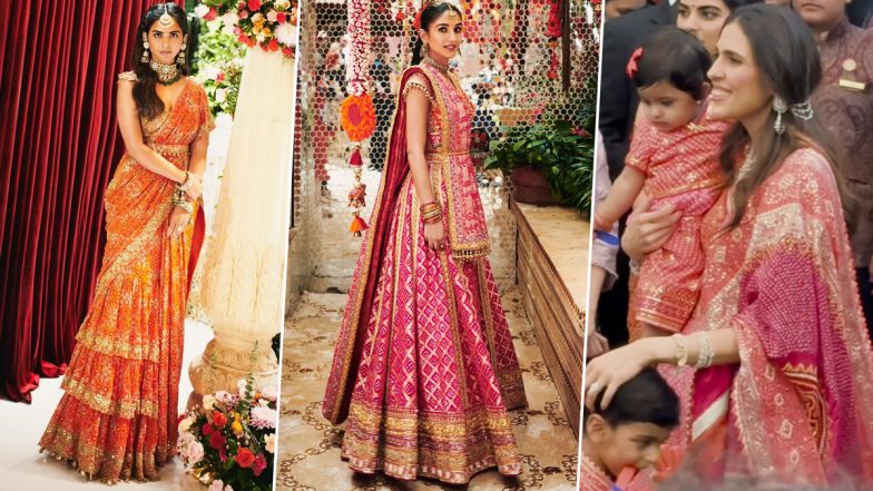 Mameru Ceremony Pics and Video: Radhika Merchant, Isha Ambani and Shloka Mehta Step Out in Style for Anant Ambani and Radhika Merchant’s Wedding Rituals