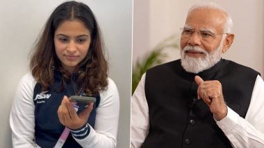 Manu Bhaker Wins Bronze: PM Narendra Modi Calls Up Shooter, Congratulates Her on Maiden Medal Win at Paris Olympics 2024 (Watch Video)