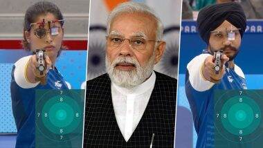 PM Narendra Modi Congratulates Manu Bhaker and Sarabjot Singh for Winning Bronze in Mixed 10M Air Pistol Team Event at Paris Olympics 2024, Says ‘India Is Incredibly Delighted’