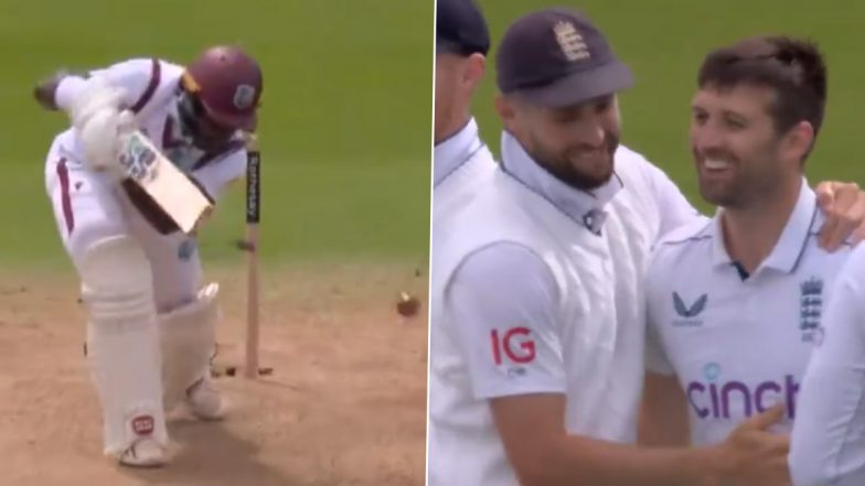 Mark Wood Uproots Kirk McKenzie’s Middle-Stump With Fiery Delivery During ENG vs WI 3rd Test 2024 (Watch Video)