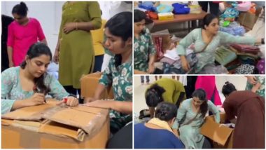 Nikhila Vimal Takes Lead in Relief Supplies Volunteering for Wayanad Landslides Victims, Video of ‘Guruvayoor Ambalanadyil’ Actress’ Helpful Gesture Goes Viral – WATCH!