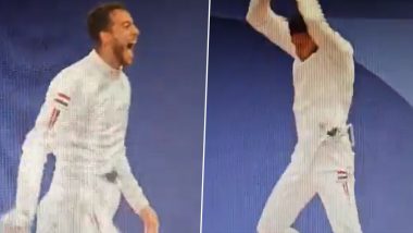 Mohamed El-Sayed Celebrates With Cristiano Ronaldo's Iconic 'SIUUU' After Winning Bronze Medal in Men's Individual Fencing Event at Paris Olympics 2024 (Watch Video)