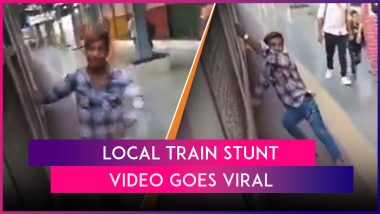 Mumbai Local Train Stunt: Viral Video Shows Man Performing Dangerous Stunt While Boarding Moving Train, RPF Directed To Register Case