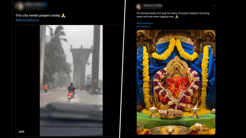 Mumbai Rains Viral Videos: Netizens Flood X With Images, Videos and Concerned Prayer Posts for Mumbaikars' Safety Amid Heavy Rains Lashing the City