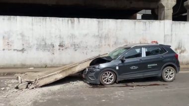 Mumbai: Slab of Jogeshwari-Gundavali Flyover Falls on Car in Andheri, No Casualties Reported (Watch Video)