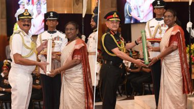 President Droupadi Murmu Confers 94 Distinguished Service Decorations; Param Vishisht Seva Medal for Army Chief Upendra Dwivedi, Navy Chief Dinesh Kumar Tripathi