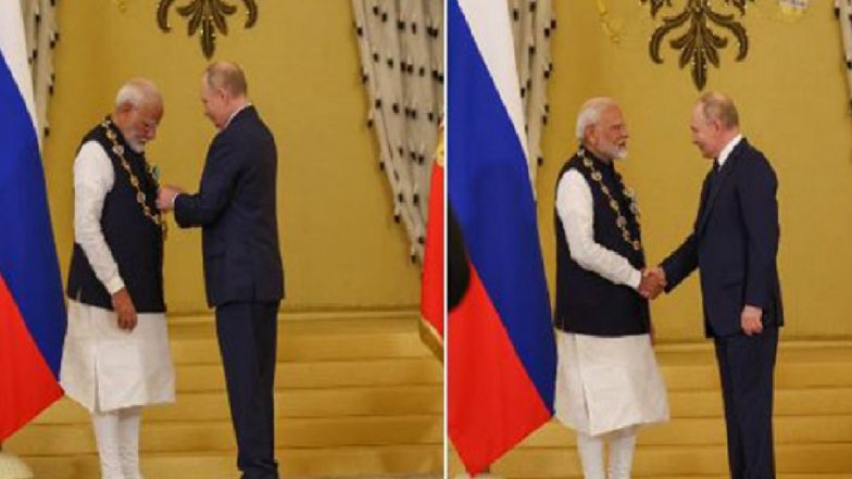 PM Narendra Modi Calls Russia’s Highest Civilian Award ‘Order of St Andrew the Apostle’ an Honour for 140 Crore Indians