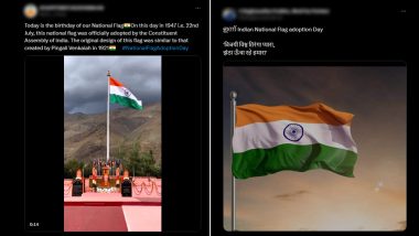 National Flag Day 2024 Wishes and 'Tiranga' HD Images: Netizens Flood Social Media With Messages, Patriotic Quotes and Wallpapers To Mark India’s National Flag Adoption Day